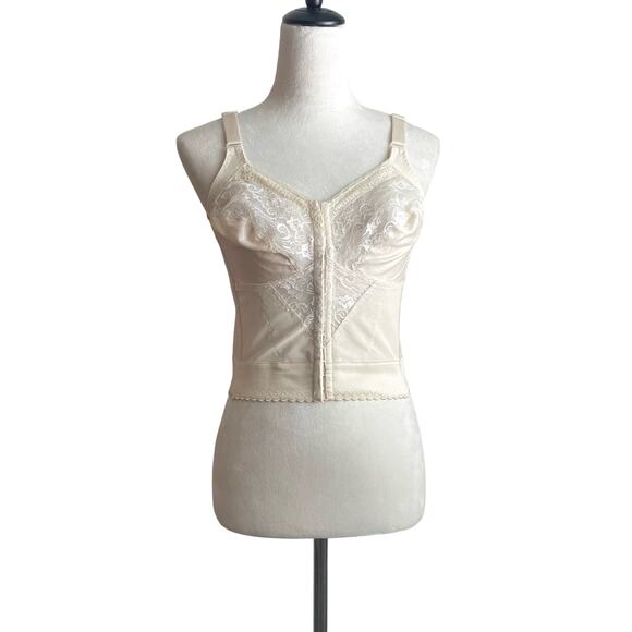 Carnival #745 Vintage Style Front Close Longline Bra Brassiere Bustier 38C - Picture 1 of 8